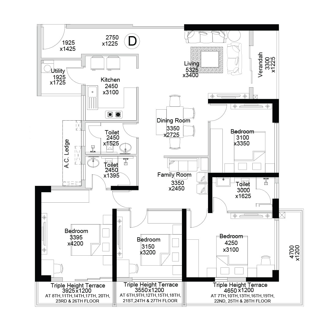 Floor-Plan-23-Sugam-Crown-Kolkata-5431307_1055_1048 Crown at Aquaview by Sugam Group, Diamond Group & Purti Realty — Mahisbathan, Sector V, Kolkata