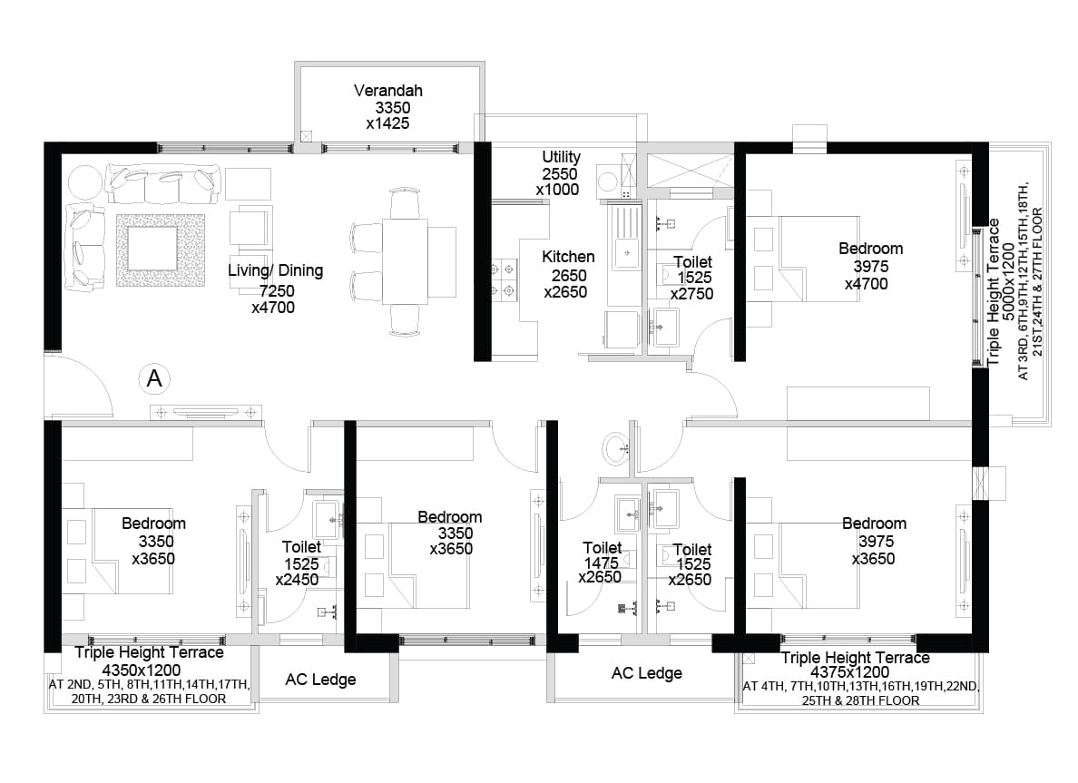 Floor-Plan-25-Sugam-Crown-Kolkata-5431307_863_1188 Crown at Aquaview by Sugam Group, Diamond Group & Purti Realty — Mahisbathan, Sector V, Kolkata