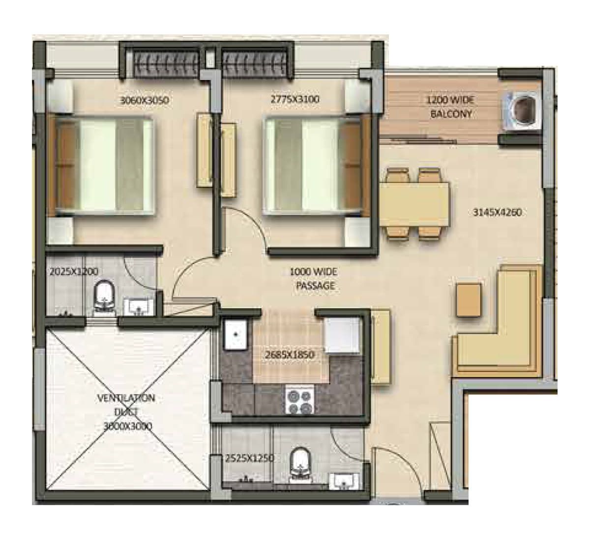 Floor-Plan-29-Sampurna-Kolkata-5277571_1100_1200 Signum Sampurna by Signum Group & Jai Vinayak Group — Agarpara, B.T. Road, Kolkata