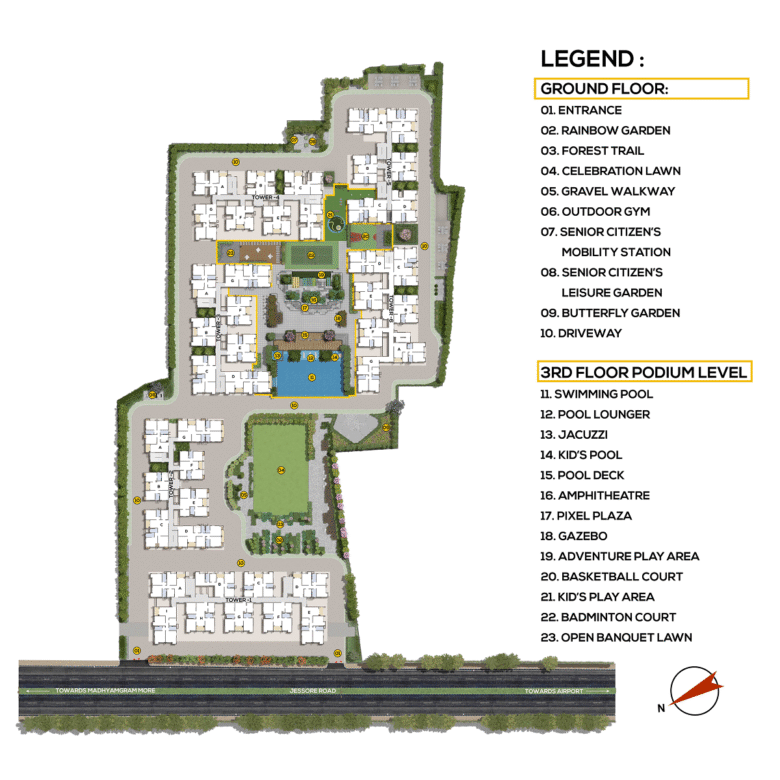 Srijan SPACIA – 3 & 4 BHK Extra Large Apartments | Jessore Road, Madhyamgram | IGBC Platinum | Beside Reliance Mall